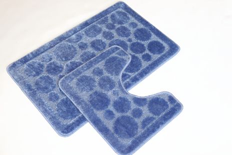 Комплект килимків для ванни та туалету Vonaldi 100*60 см та 50*60 см blue 11044 Комплект килимків для ванни та туалету Vonaldi 100*60 см та 50*60 см blue 11044