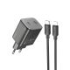 Сетевое зарядное устройство Hoco N42 2 Type-C PD 45W black + кабель Type-C to Lightning Сетевое зарядное устройство Hoco N42 2 Type-C PD 45W black + кабель Type-C to Lightning