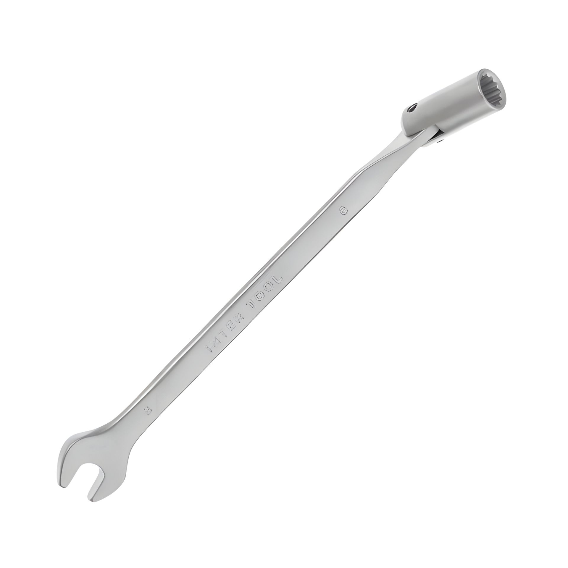 Ключ рожково-накидний шарнірний, 8 мм, Cr-V, покриття сатин-хром, INTERTOOL XT-1408 Ключ рожково-накидний шарнірний, 8 мм, Cr-V, покриття сатин-хром, INTERTOOL XT-1408