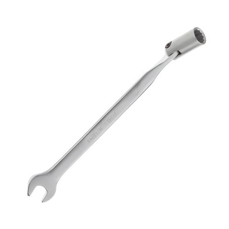Ключ рожково-накидной, шарнирный, 9 мм, Cr-V, покрытие: сатин-хром INTERTOOL XT-1409
