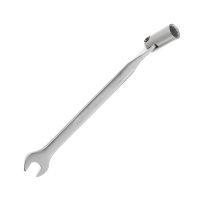 Шарнирный рожково-накидной ключ 9 мм, Cr-V, сатин-хром INTERTOOL XT-1409
