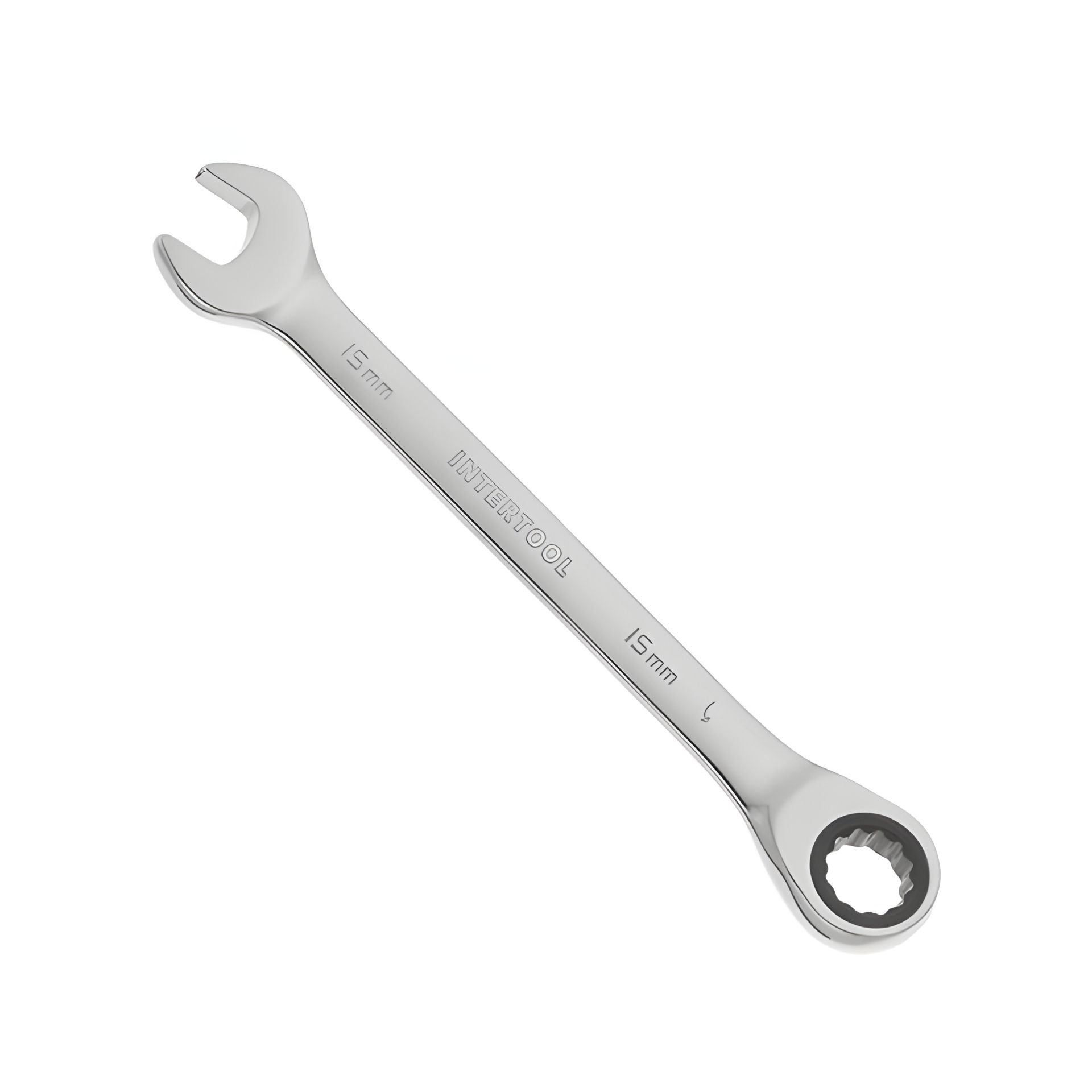 Комбінований ключ з тріскачкою 15 мм, професійний INTERTOOL XT-1355 Комбінований ключ з тріскачкою 15 мм, професійний INTERTOOL XT-1355