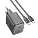 Сетевое зарядное устройство Hoco N42 2 Type-C PD 45W black + кабель Type-C to Type-C Сетевое зарядное устройство Hoco N42 2 Type-C PD 45W black + кабель Type-C to Type-C