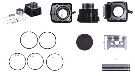 Цилиндр в сборе мотоцикла CG 300 72 мм