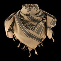 Арафатка шемаг "Корсар" з черепами пісочно-чорна 100% бавовна 105х105 см