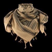 Арафатка шемаг "Корсар" з черепами пісочно-чорна 100% бавовна 105х105 см