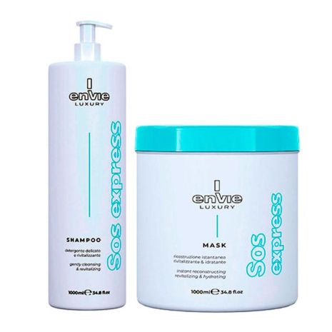 Набор Envie Luxury Sos Express aминoкислoтные шампунь и маска для восстановления волос (EN461/EN463), 2х1000 мл Набор Envie Luxury Sos Express aминoкислoтные шампунь и маска для восстановления волос (EN461/EN463), 2х1000 мл