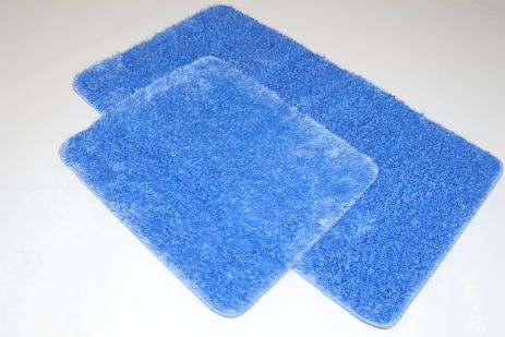 Набір килимків у ванну і туалет Pirlanta 100*60 +50*60 см із високим ворсом 01299 Lightblue