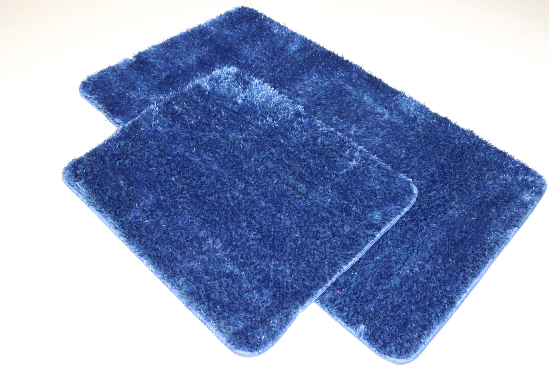 Набір килимків для ванної та туалету Pirlanta 100*60 +50*60 см, високий ворс, Blue Набір килимків для ванної та туалету Pirlanta 100*60 +50*60 см, високий ворс, Blue