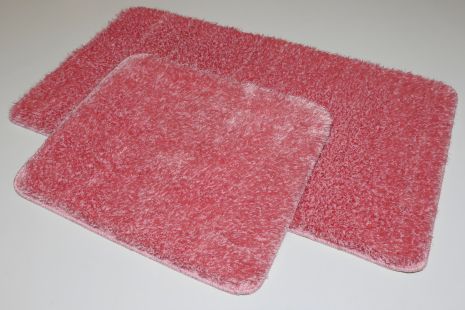 Набір ванних килимків Pirlanta 100*60 + 50*60 см з високим ворсом 01293 Pink Набір ванних килимків Pirlanta 100*60 + 50*60 см з високим ворсом 01293 Pink