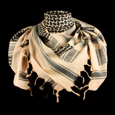 Шемаг арафатка Tactic Maximum 100% бавовна, щільне плетіння, пісочно-чорна 110х110 см