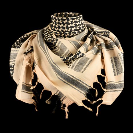 Шемаг арафатка Tactic Maximum 100% бавовна, щільне плетіння, пісочно-чорна 110х110 см