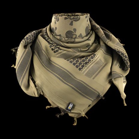 Арафатка-шемаг з черепами "Корсар" оливково-чорна, 100% бавовна, 105х105 см Арафатка-шемаг з черепами "Корсар" оливково-чорна, 100% бавовна, 105х105 см
