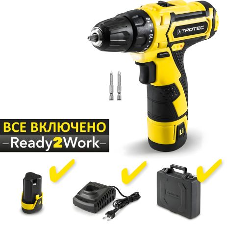 Акумуляторний дриль-шурупокрут Trotec PSCS 11-12V + кейс (4410000102)