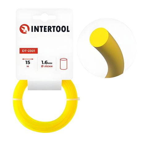 Триммерная леска "круг", диаметр 1.6 мм, длина 15 м INTERTOOL DT-2301