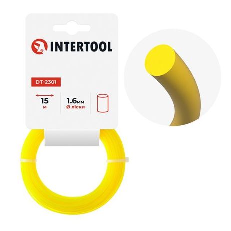 Леска для триммера "круг", 1,6 мм*15 м INTERTOOL DT-2301