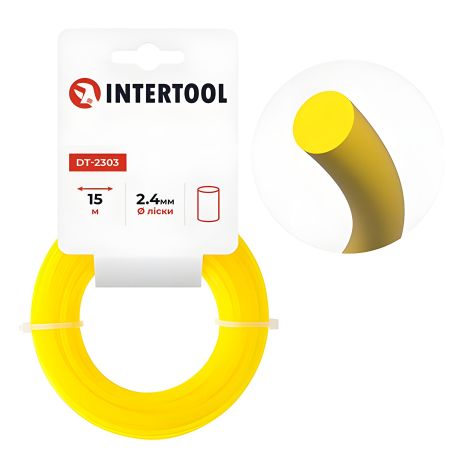 Ліска для Тримера "коло" 2.4 мм x 15 м INTERTOOL DT-2303 Ліска для Тримера "коло" 2.4 мм x 15 м INTERTOOL DT-2303