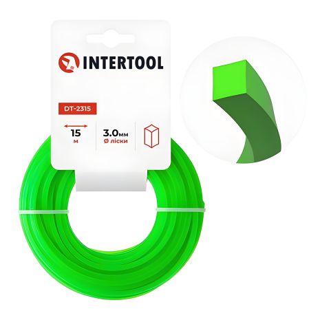 Тримерна Лiска "квадрат", 3.0 мм x 15 м INTERTOOL DT-2315