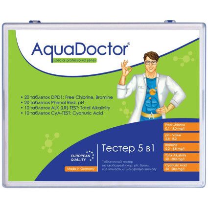 Тестер для басейна AquaDoctor 5 в 1