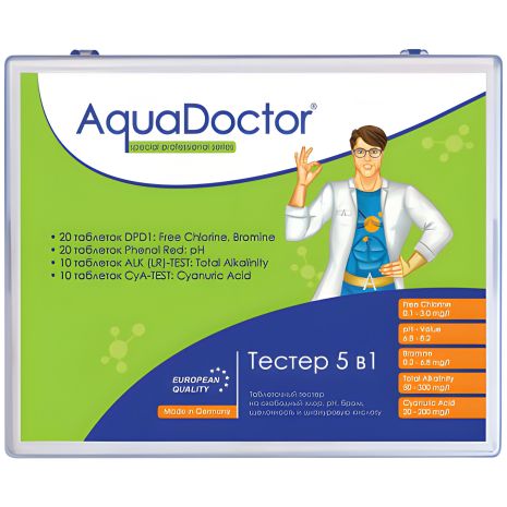 Тестер для басейна AquaDoctor 5 в 1