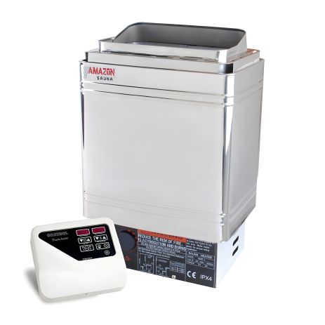 Электрокаменка для сауны AM90MI 9 кВт, пульт CON4 (нерж. сталь) Электрокаменка для сауны AM90MI 9 кВт, пульт CON4 (нерж. сталь)