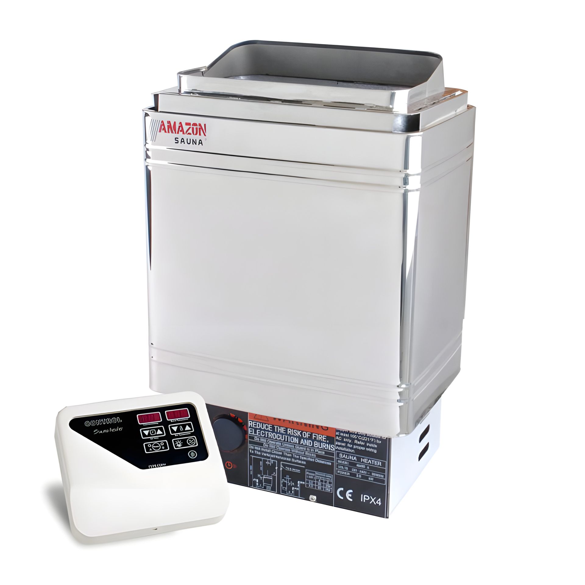 Електрокам'янка для сауни Amazon AM90MI 9 кВт з винесеним пультом CON4 (нерж. сталь) Електрокам'янка для сауни Amazon AM90MI 9 кВт з винесеним пультом CON4 (нерж. сталь)