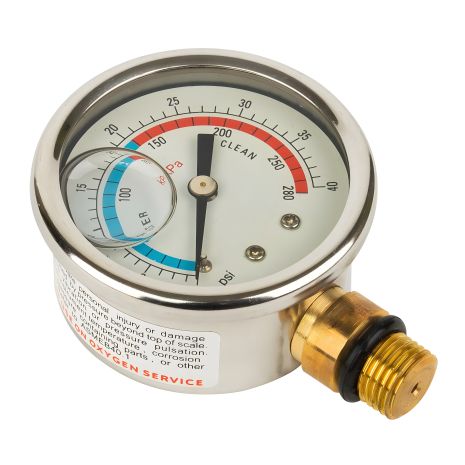 Стальной манометр Emaux, боковой подк 06011032