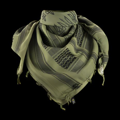 Арафатка шемаг з тризубом, оливково-чорна, 100% бавовна 105х105 см