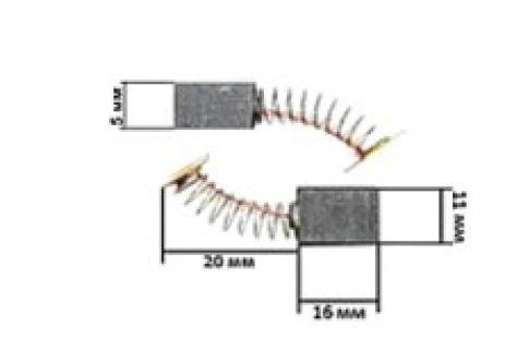 Щетки электроинструмента 5*11*16 прямоугольный пятак K