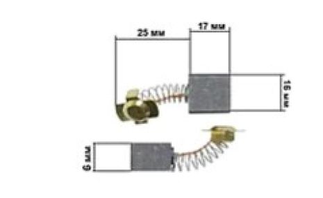 Щетки электроинструмента 6*16*17 пятак 2 уха K
