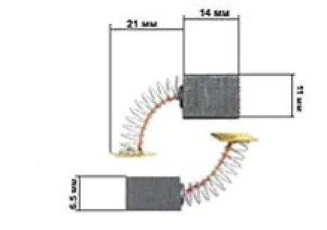 Щетки электроинструмента 6,5*11*14 прямоугольный пятак 2 рез K