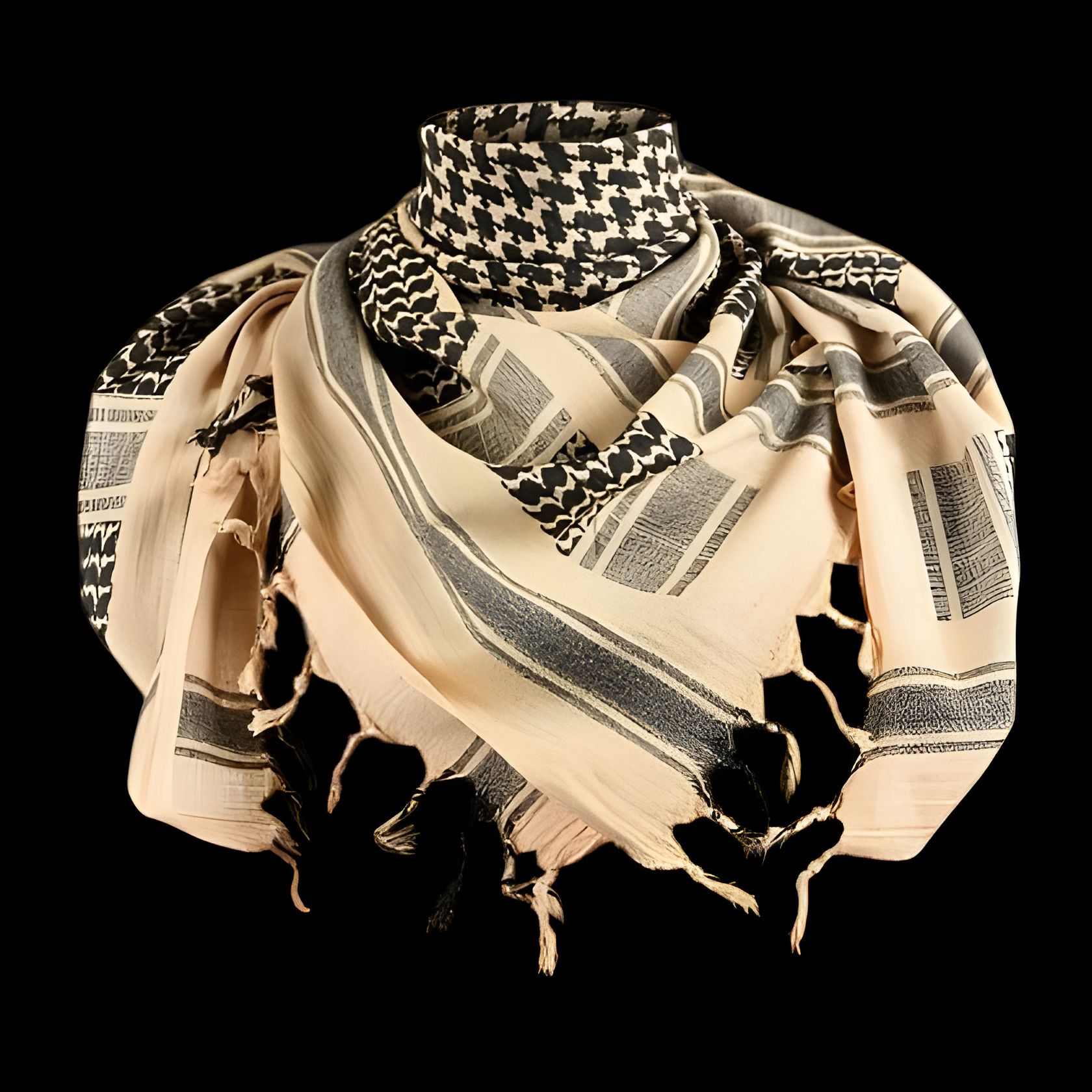 Арафатка шемаг Tactic Maximum 100% хлопок плотное плетение песочно-чёрное 110х110 см Арафатка шемаг Tactic Maximum 100% хлопок плотное плетение песочно-чёрное 110х110 см