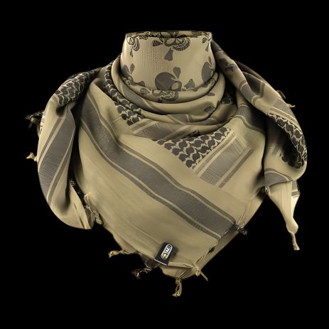 Арафатка шемаг черепа "Корсар" олива-чёрная 100% хлопок 105х105 см Арафатка шемаг черепа "Корсар" олива-чёрная 100% хлопок 105х105 см