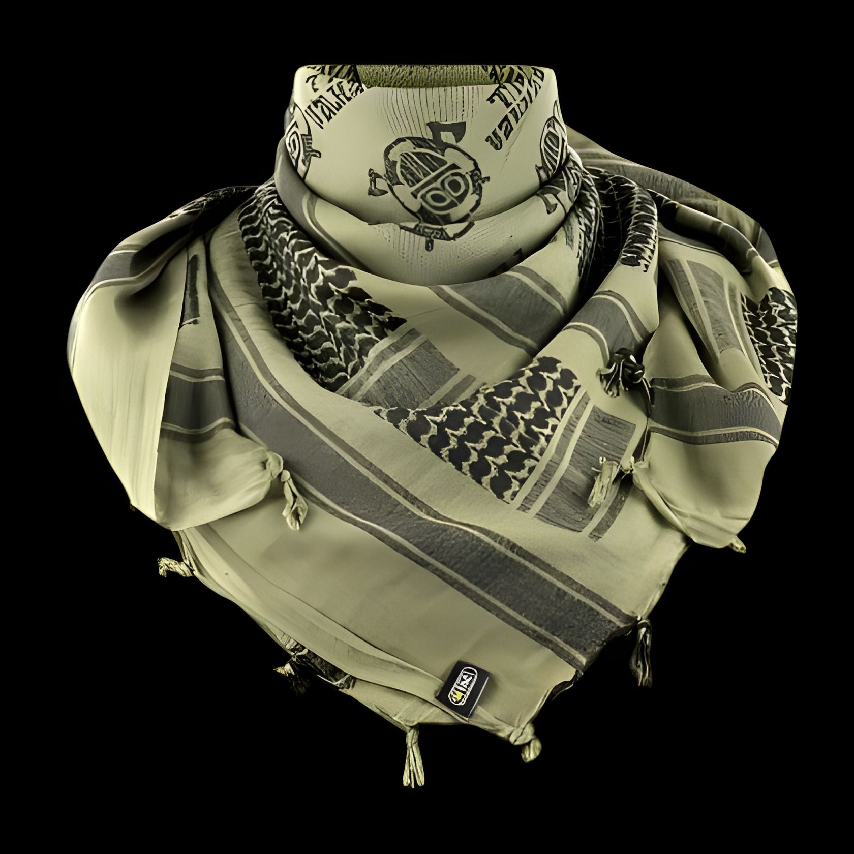 Арафатка "Викинг" 100% хлопок, оливково-черная, 105х105 см Арафатка "Викинг" 100% хлопок, оливково-черная, 105х105 см