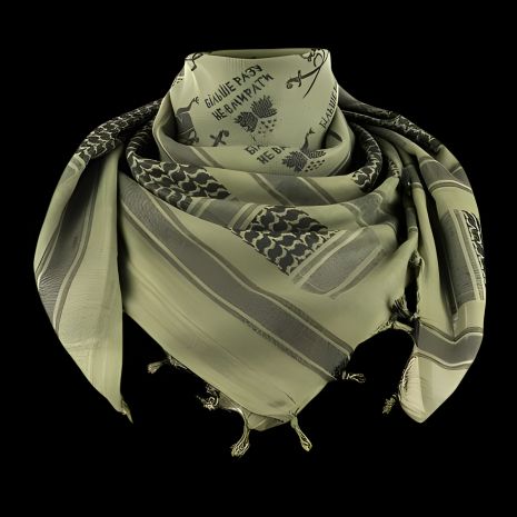 Оливково-чёрная арафатка шемаг 100% хлопок 105х105 см Оливково-чёрная арафатка шемаг 100% хлопок 105х105 см