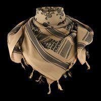 Арафатка шемаг "Корсар" з черепами пісочно-чорна 100% бавовна 105х105 см