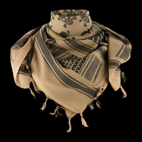 Арафатка шемаг "Корсар" з черепами пісочно-чорна 100% бавовна 105х105 см Арафатка шемаг "Корсар" з черепами пісочно-чорна 100% бавовна 105х105 см