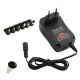Блок питания универсальный AC-DC 30W | 3V-12V 2.5A, USB 5Vx2.1A, переходники | черный