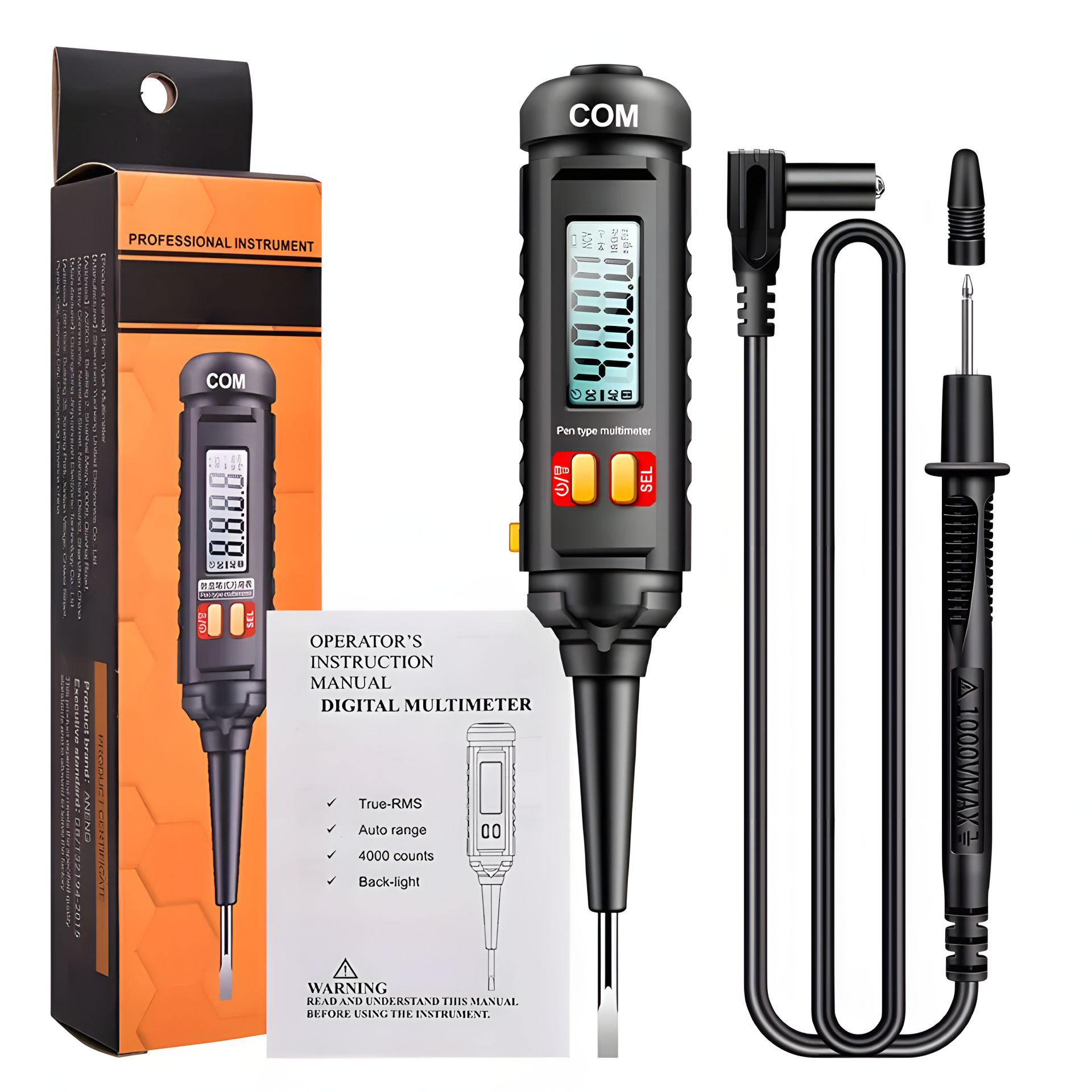 Мультиметр Aneng A3010 цифровой, AC/DC, TrueRMS, NCV, черный Мультиметр Aneng A3010 цифровой, AC/DC, TrueRMS, NCV, черный