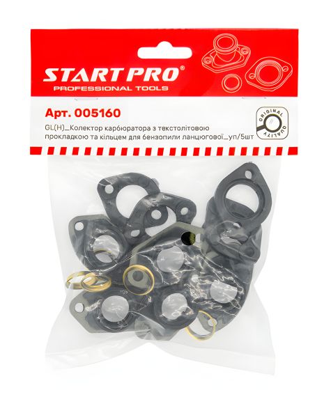 Колектор карбюратора з текстолітовою прокладкою та кільцем для бензопили Start Pro 5160, уп/5 шт.