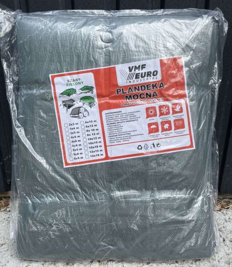 Тент 5х8 м срібно-темно зелений 90г/м2 VMF EURO Plandeka Польща