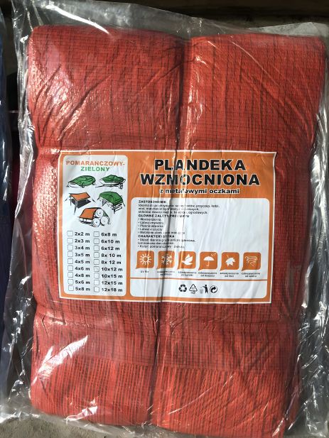 Оранжевий тент Plandeka Wzmocniona, 4х6 м, з люверсами