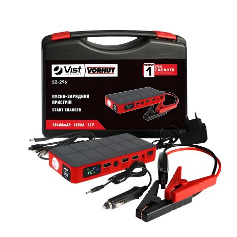 Пуско-зарядний пристрій 10400 mAh 1000А 12V Vorhut | 52-296 Пуско-зарядний пристрій 10400 mAh 1000А 12V Vorhut | 52-296