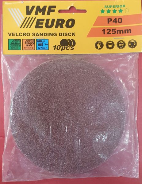 101132 Шліфувальний диск на липучці VMF EURO Superior Velcro 125мм. P40 (10 шт.)