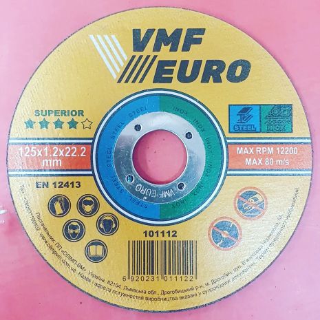 101112 Коло відрізне для металу та нержавійки VMF EURO Superior 125*1.2*22.2