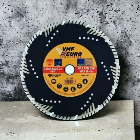 VMF EURO Industrial Диск алмазний відрізний по бетону Turbo Protect 230x22,23mm