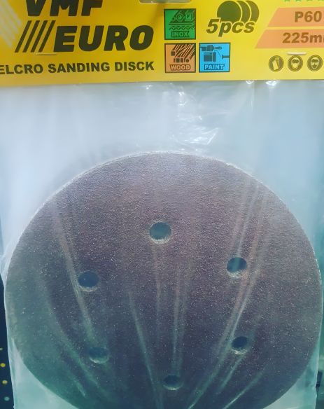 101143 VMF EURO Industrial Шліфувальний диск на липучці з отворами Superior Velcro 225мм. зерно 60 101143 VMF EURO Industrial Шліфувальний диск на липучці з отворами Superior Velcro 225мм. зерно 60