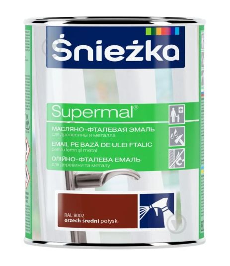 Эмаль Sniezka масляно-фталевая Supermal орех средний глянец 0.8 л