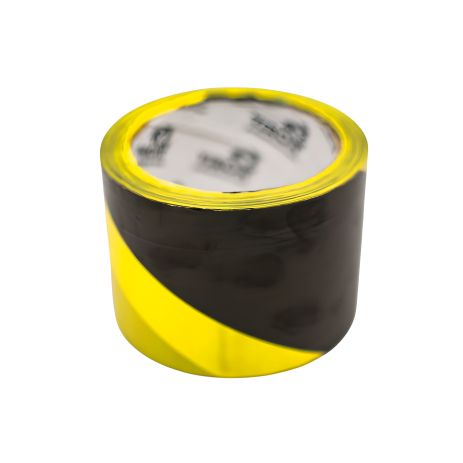 Лента сигнальная 72мм х 100м жёлто-чёрная VIROK 23V272