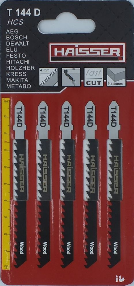 Пильні полотна - T144D, 75мм, н-р 5шт (HAISSER)